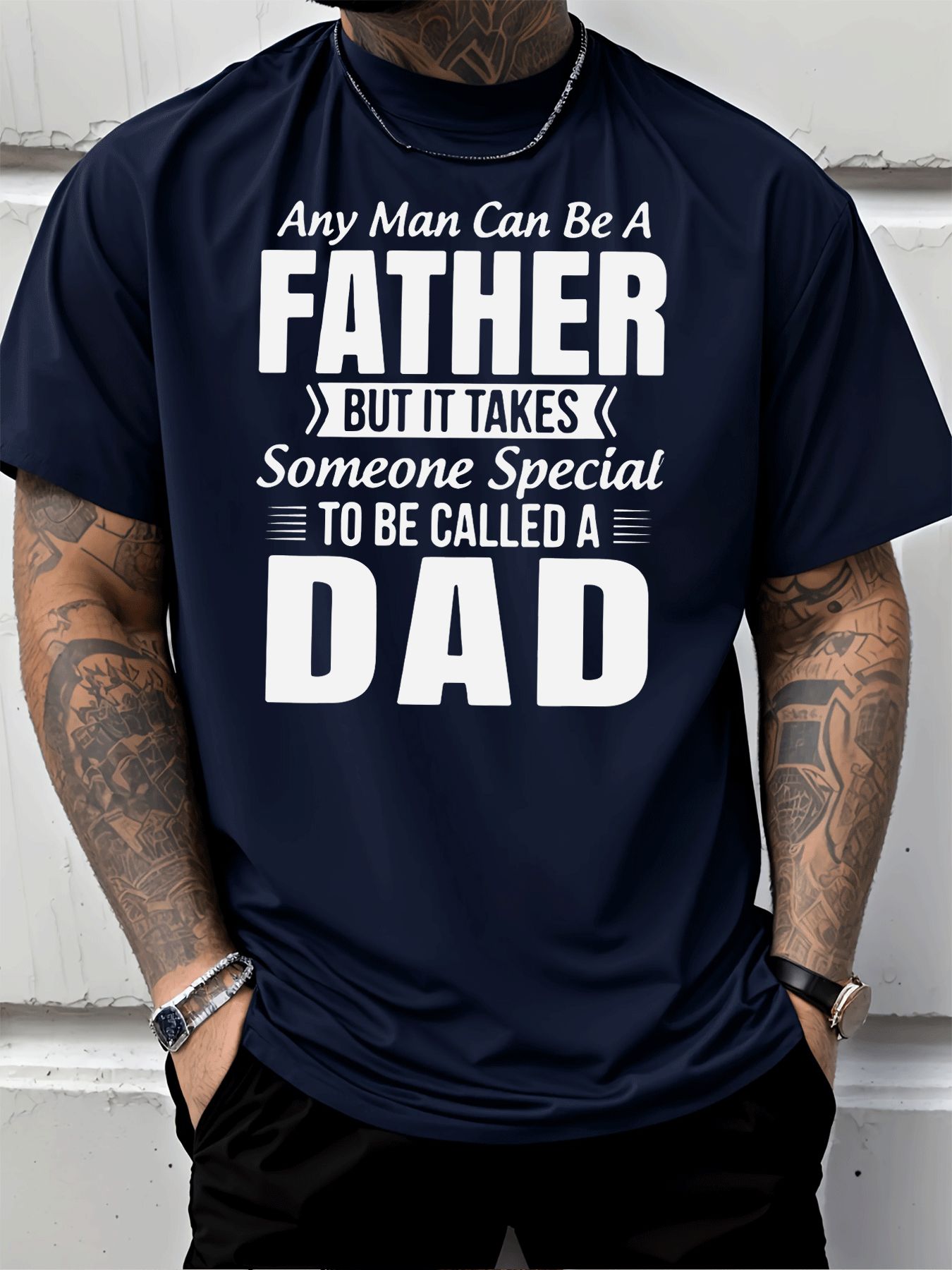 Street Fashion Quotes - Classic Crew Neck Casual Father Dad