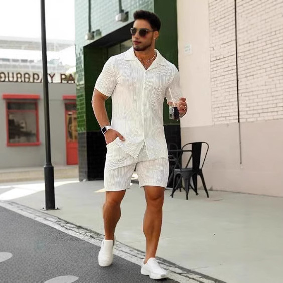 Men's 2 Piece Outfits Short Sl - огляд і ціна Street Fashion Outfit For Men