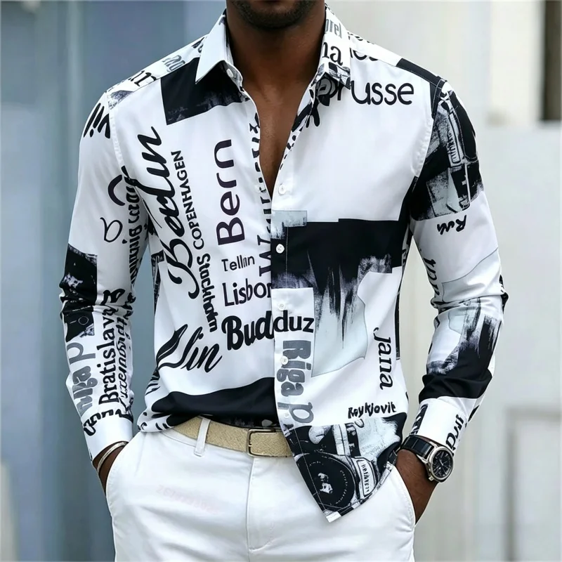 Men's Printed Long-sleeve Shir - огляд і ціна Street Fashion Men