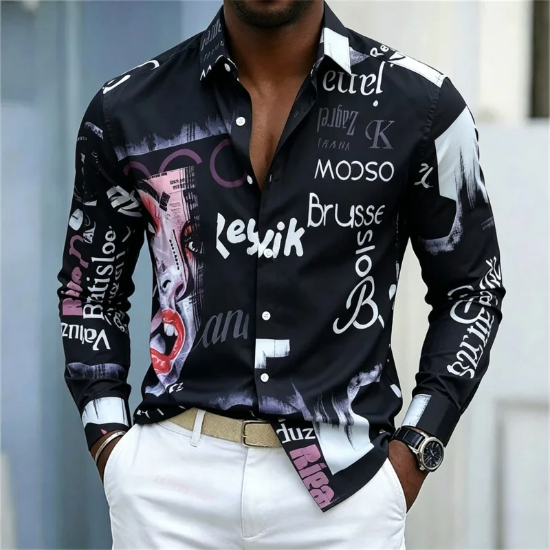 Men's Printed Long-sleeve Shir - огляд і ціна Street Fashion Men