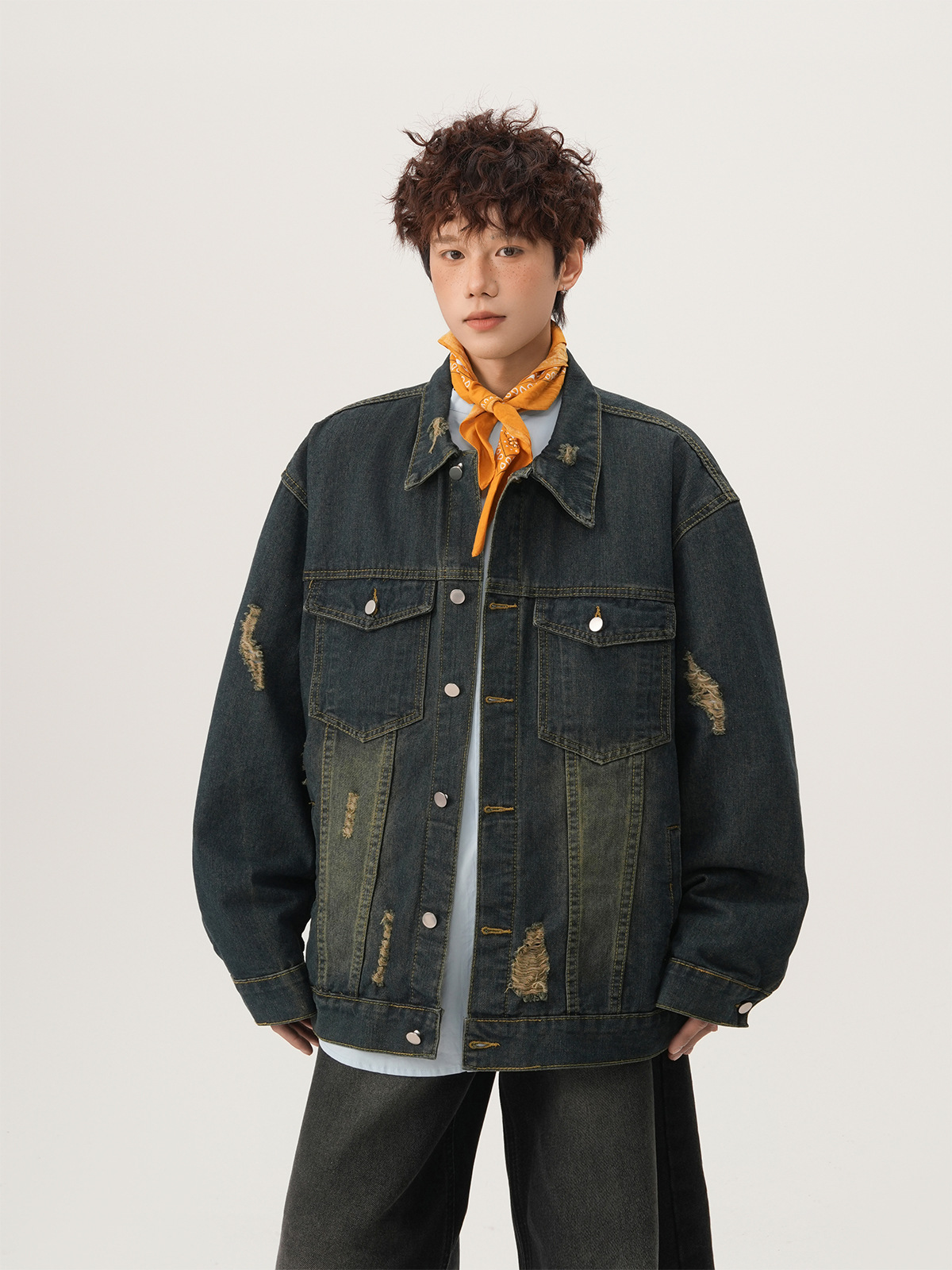 American High Street Ripped De - огляд і ціна Street Fashion Jacket Men
