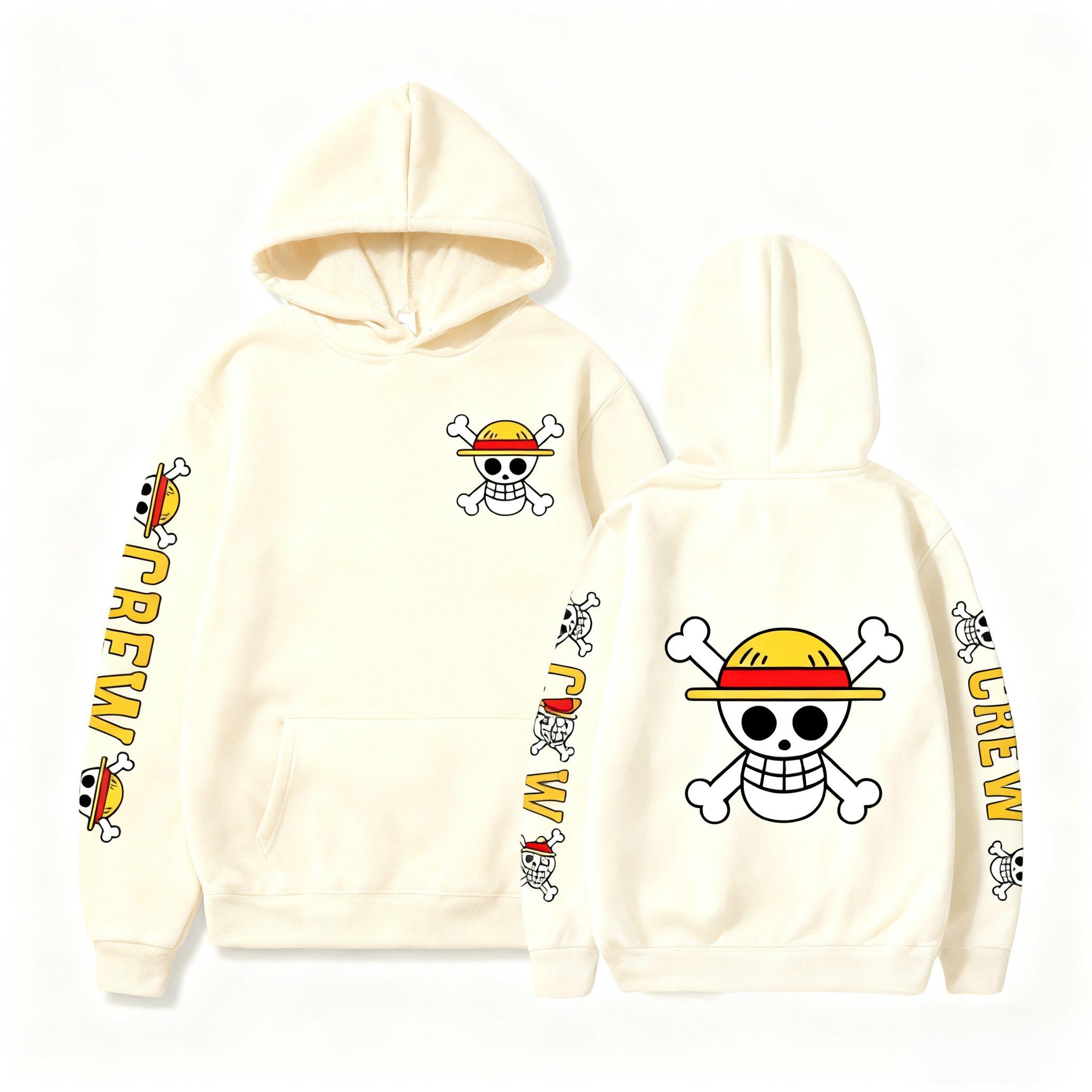 One Piece Skull Print Hoodie M - огляд і ціна Street Fashion Jacket Men