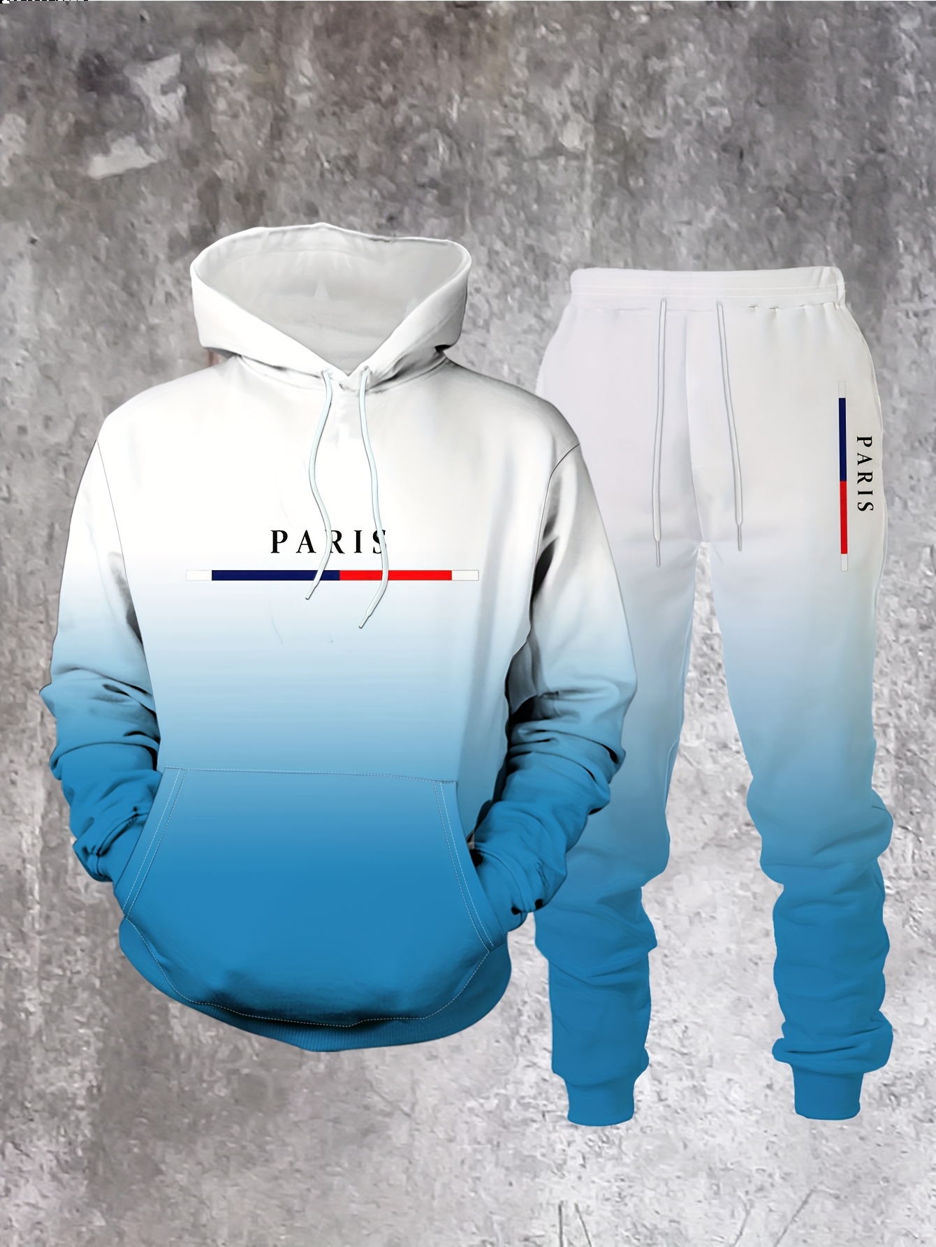 Gradient Color Paris Tracksuit - огляд і ціна Street Fashion Outfit For Men