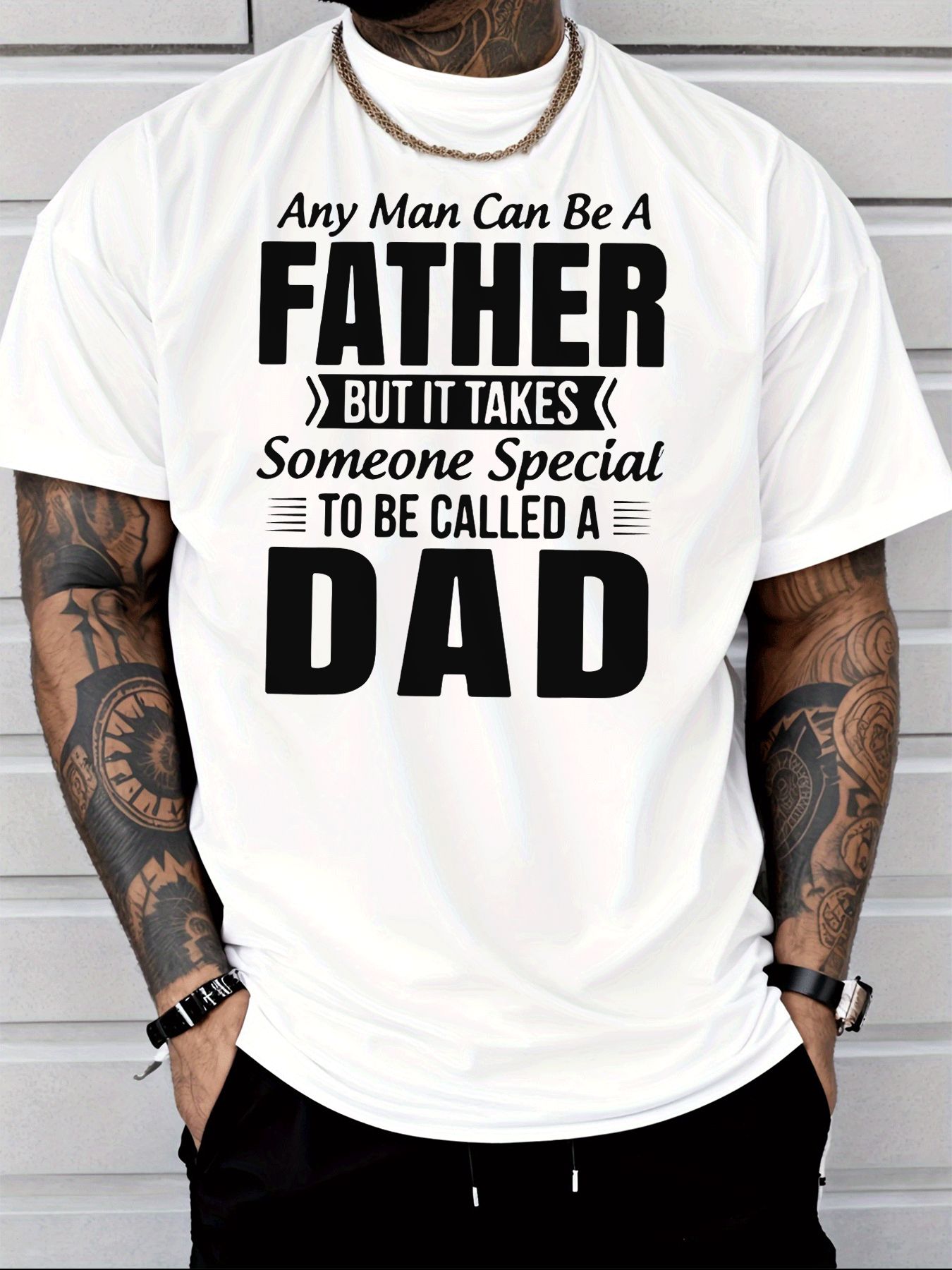 Classic Crew Neck Casual Fathe - огляд і ціна Street Fashion Quotes