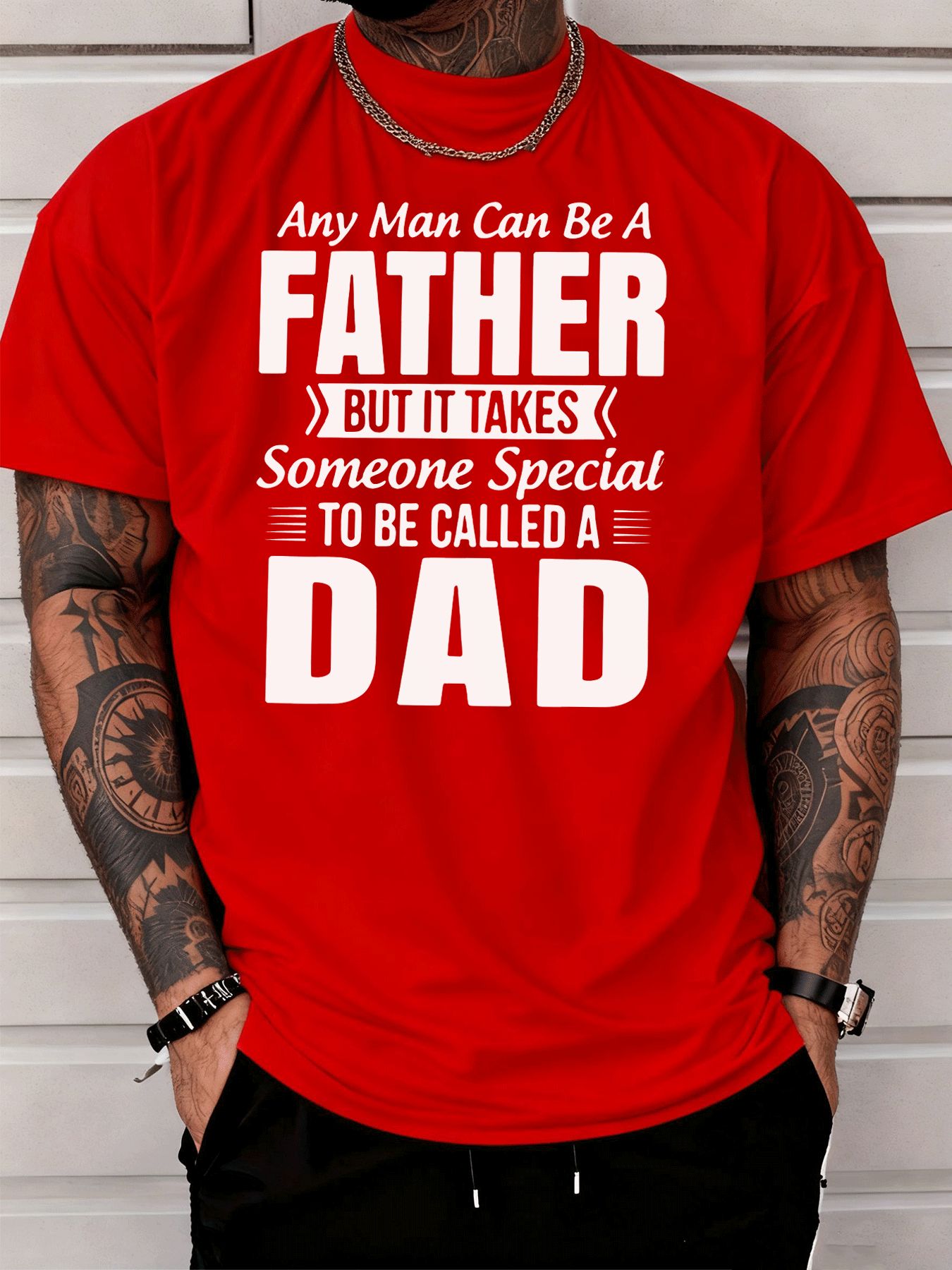 Classic Crew Neck Casual Fathe - огляд і ціна Street Fashion Quotes