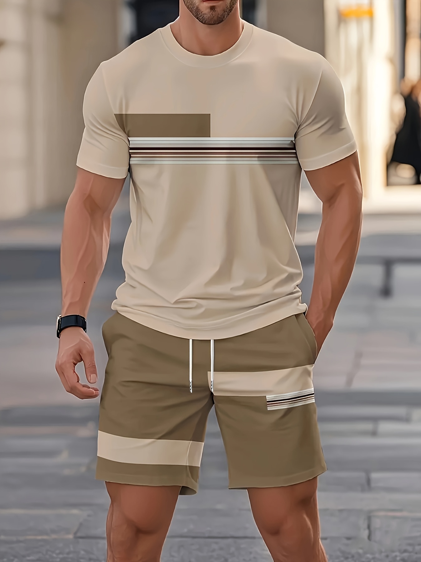 Summer Men's Sets Casual O-nec - огляд і ціна Street Fashion Outfit For Men