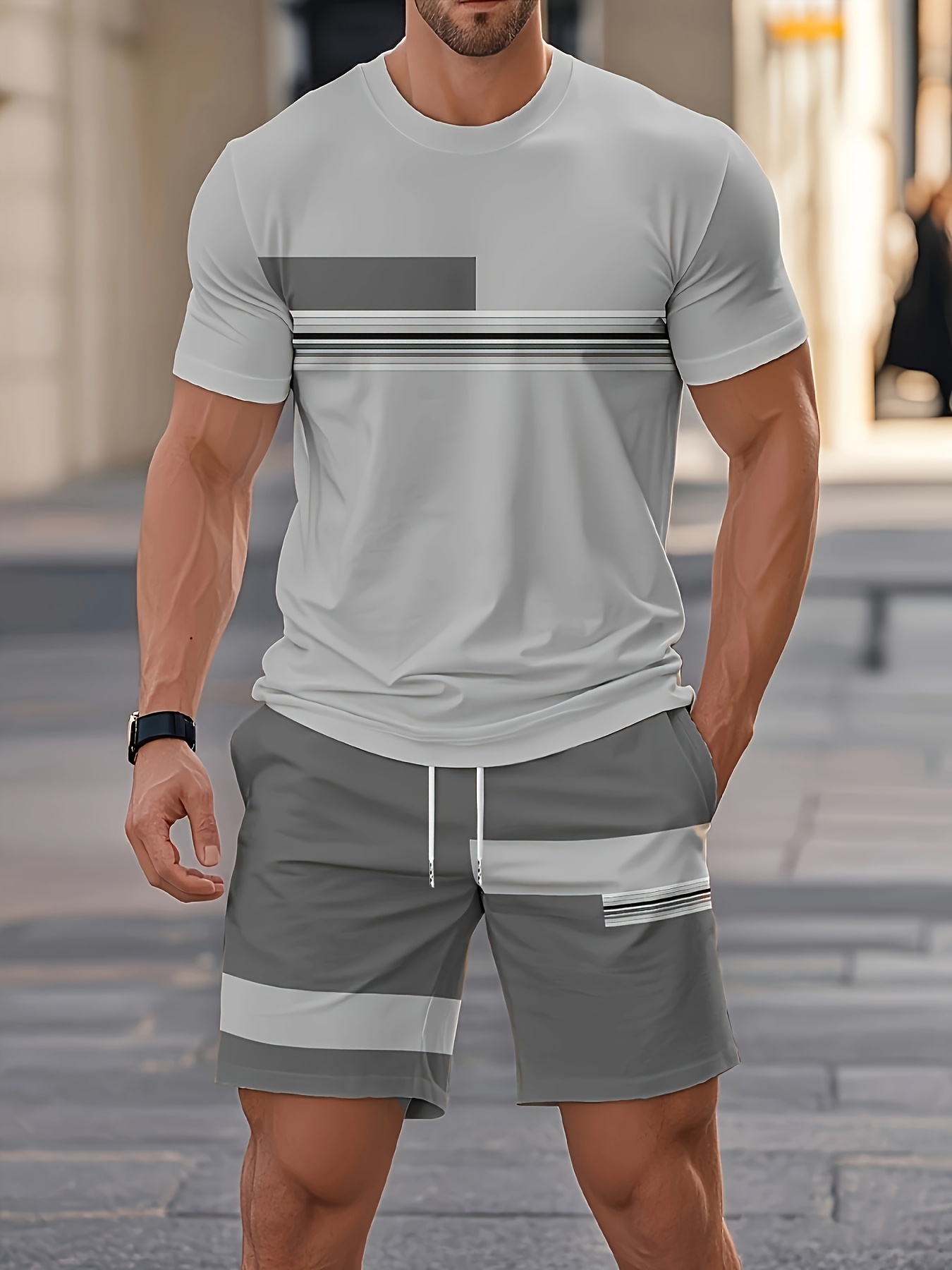 Summer Men's Sets Casual O-nec - огляд і ціна Street Fashion Outfit For Men